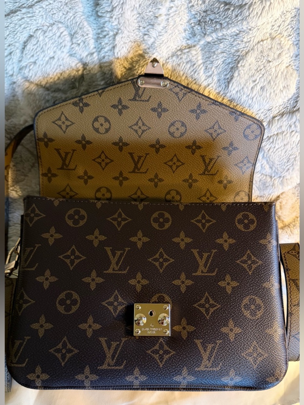 Luxury Two-Tone Monogram Canvas Crossbody Bag - Picture 5 of 10